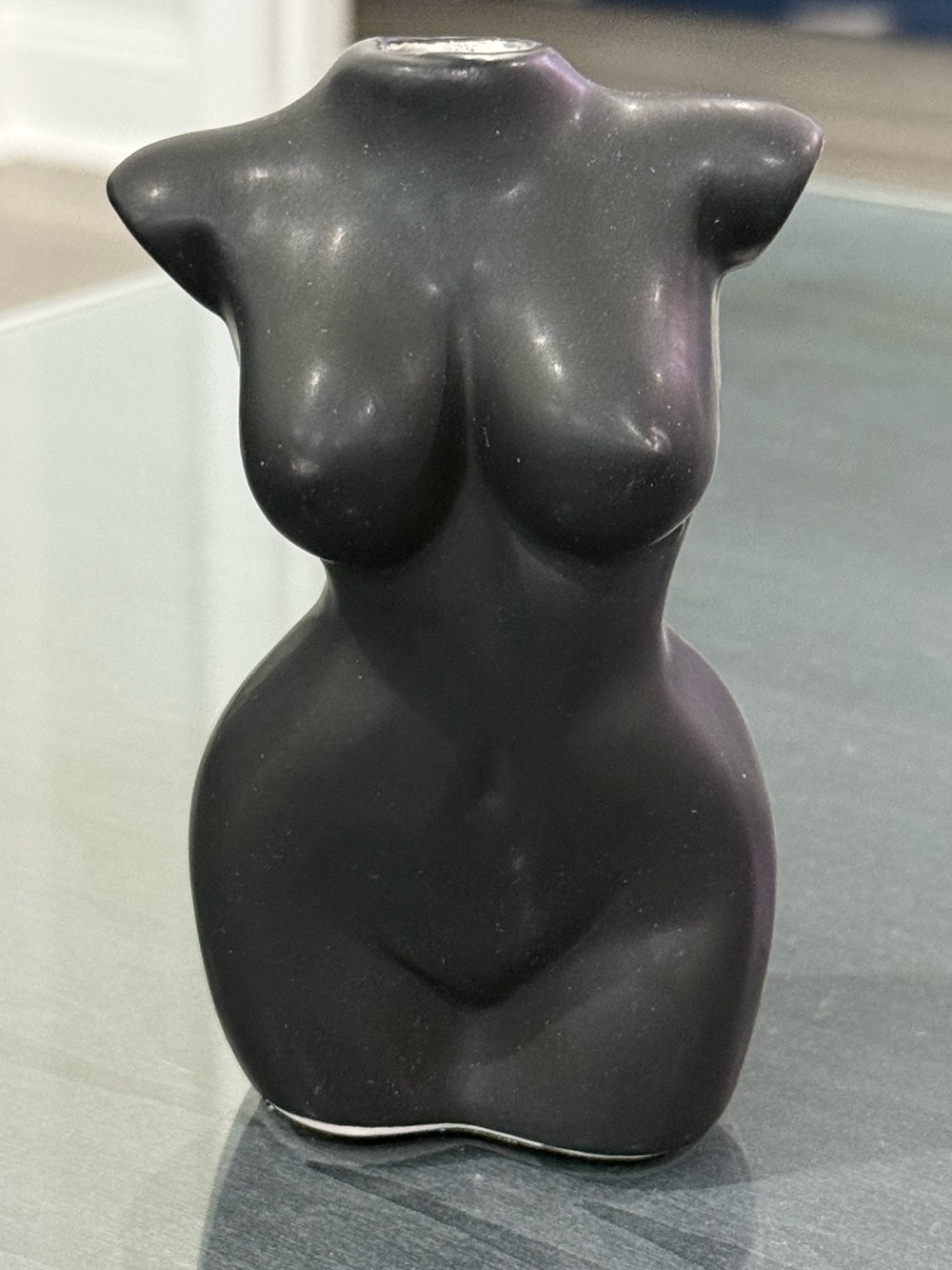 Minimalist Black Female Torso Accent Sculpture